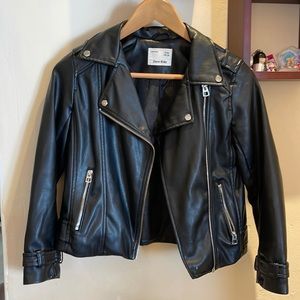 Zara Faux Leather Biker Jacket Size 10